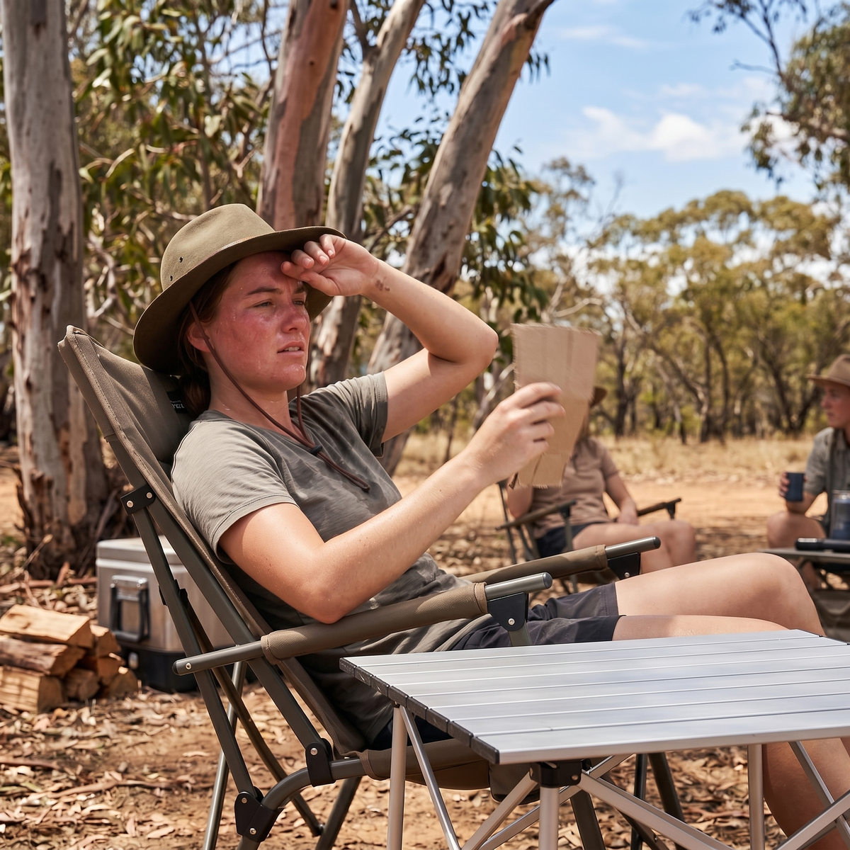 Sweltering in the camp chair