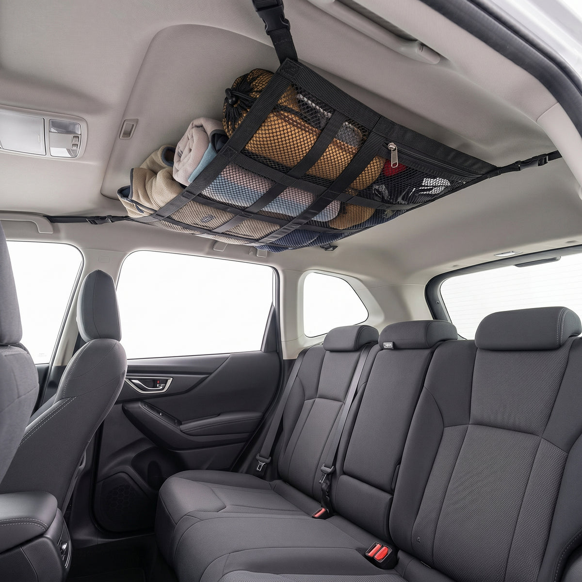Tidy cabin with the cargo net